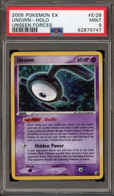 Pokemon Unown EX Unseen Forces Holo Rare #E/28 PSA 9 Mint - Image 1 of 2
