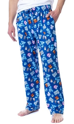 Pantalones de pijama para dormir Nickelodeon para hombre azul con estampado en relieve Foto 1 de 4