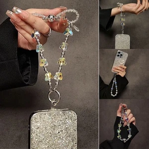Detachable Wrist Crystal Chain Crystal Diamond Phone Strap for Women Girls - Photo 1 sur 10