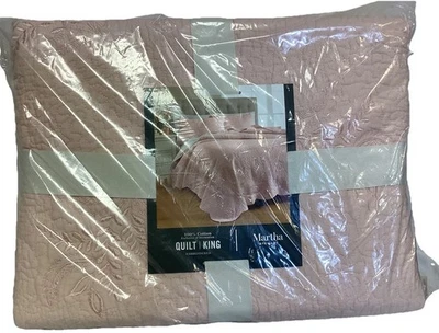 Colección Martha Stewart ROSA King Size Hojas Estampadas NUEVO 106 x 92" Foto 1 de 4