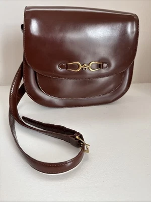 Bolso de Hombro Etienne Aigner Vintage Bandolera Solapa Bolso de Mano Dorado Coñac Alforja Foto 1 de 4