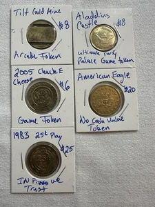 5 Unique Old Arcade Tokens - Picture 1 of 12
