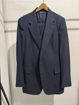 Men’s Navy Pinstripe Brooks Brothers "Brooks Gate" Suit 3 Roll 1 40L - Image 1 of 4