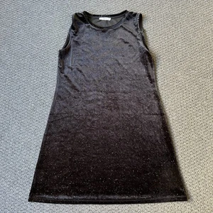 Vestido informal para mujer Mango talla S negro lentejuelas sin mangas cambio largo " - Imagen 1 de 5