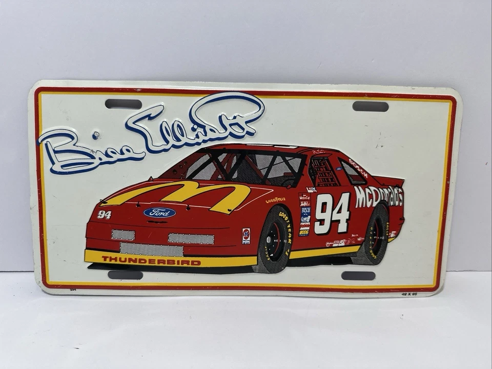Placa de licencia vintage Bill Elliott #94 McDonalds Ford Thunderbird EE. UU. Foto 1 de 1