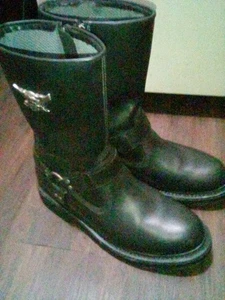 Harley Davidson Black Leather Boots/Men. New Condition Size 13 USA/12 G.B. - Picture 1 of 4