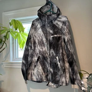 Nike Black And White Marbled Hooded Windrunner Jacket with Pockets, MEDIUM - Picture 1 of 12