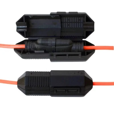 Cubierta de seguridad para cable de extensión CordSafe PLUS negra - protección de enchufe resistente a la intemperie Foto 1 de 4