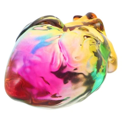 3d Human Heart Figurine Heart Sculpture Crystal Model Multicolor Home Decor - Image 1 of 4
