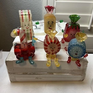 Set of 6 Hard Candy Sitter Lights (Batteries Included) New Open Box Christmas - Picture 1 of 10