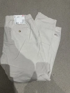 Uniqlo Leinenmischung Relaxed Hose Creme/Weiß M 30-33 UVP 40£ - Bild 1 von 5