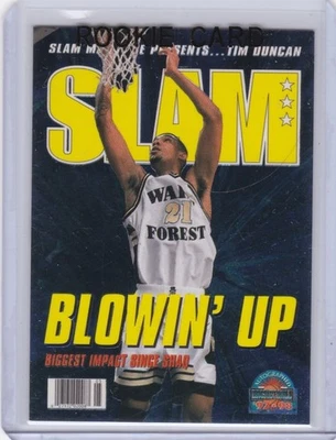 Tarjeta de novato Tim Duncan 1997 tablero de puntuación autografiado baloncesto ¡REVISTA SLAM RC! Foto 1 de 2