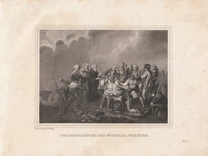 c1850 Simon Fraser Amerikanischer Unabhängigkeitskrieg Bemis Heights Stahlstich - Imagen 1 de 1