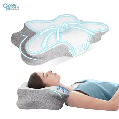 Kühlendes Memory Foam Halskissen Orthopädisches Nackenschmerzlinderung Stützkissen - Bild 1 von 4