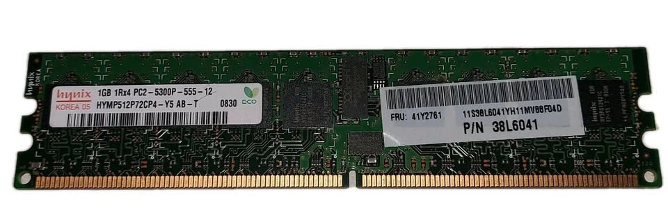 Hynix 1GB 2Rx8 PC2-6400E-666-12 HMP512U7FFP8C-S6 AB-C Memory  - Image 1 of 1