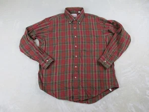 VINTAGE Orvis Shirt Mens Large Red Green Plaid Button Up Long Sleeve Outdoor - Picture 1 of 9