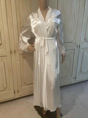 Linea Donatella Blanco Satén y Perla Novia Peignoir Camisón Bata M/L Foto 1 de 4