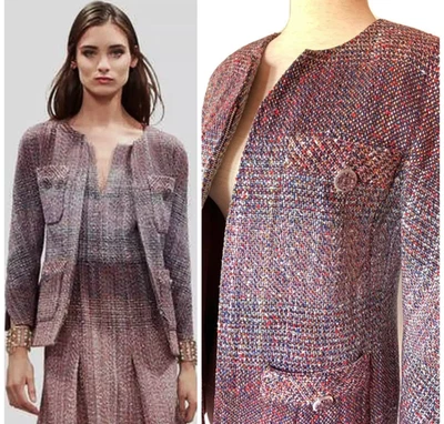 CHAQUETA BLAZER CHANEL 17P TWEED CC LOGO GRIPOIX BOTÓN FR40 US8 Foto 1 de 4