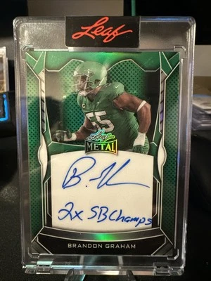 Brandon Graham ON CARD INSCRIPTION Auto 83/100 2025 Leaf Metal - COLOR MATCH - Image 1 of 4