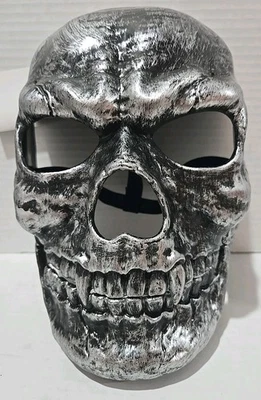 Halloween Calavera Esqueleto Máscara Vampiro Negro Fiesta Miedo Movible Mandíbula Plata Oscura Foto 1 de 4