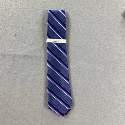 Perry Ellis Portfolio Tie Mens Purple Abbott Stripe Necktie - Image 1 of 4