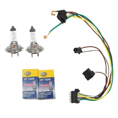 Arnés de cableado de faros y bombilla de faros H7 100W para Benz C230 2.3L 1.8L L/R Foto 1 de 2