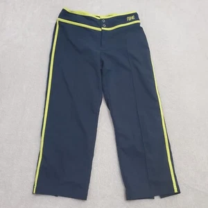 Nike Capri Hose Damen XS blau gelb Besatz Rückenschlitze Kordelzug Active Y2K - Bild 1 von 15