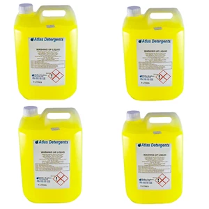 4 x 5 lt Lemon Scented Dish Washing Up Liquid Lemon Scent Detergent Kitchen Soap - Picture 1 of 3