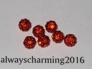 6MM ROUND RHINESTONE ORANGE 7 BEADS FOR SPARKLE NECKLACE, EARRINGS BRACELET - Picture 1 of 1