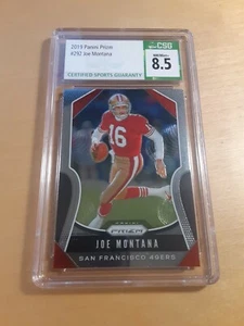 Tarjeta de fútbol americano Panini Prizm #292 Joe Montana CSG 8,5 San Francisco 49ers 2019, mariscal de campo - Imagen 1 de 2