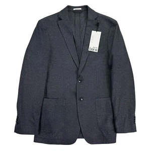 Bar III Mens Slim Fit Knit Herringbone Stretch Sport Coat Dark Blue 40L - Picture 1 of 4