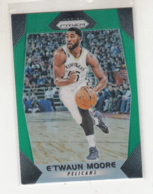 E'TWAUN MOORE 2017-18 Panini Prizm Green Prizms #128 Pelicans Mint - Image 1 of 2