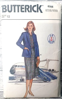Vintage Butterick Sewing Pattern 6356 Sz 12 Jacket Skirt JG Hook Travel UNCUT - Image 1 of 3