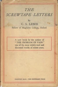 THE SCREWTAPE LETTERS-BY C.S. LEWIS-1942-ICONIC CHRISTIANITY BOOK-W/5s DJ-NICE! - Picture 1 of 10