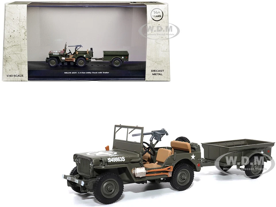 Militaria Die Cast 23200-44 Willys Jeep 1/4-Ton Utility Truck 1/43 Diecast Model