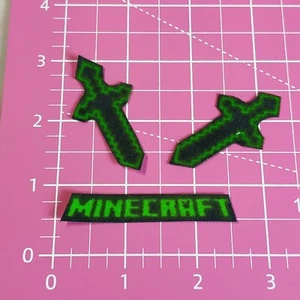 Video Game Fabric Iron-On Applique Patches For Kids, Jacket sword Alex Steve - Bild 1 von 7