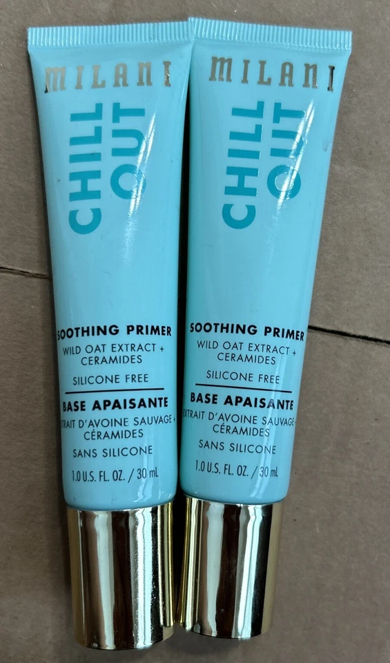 2X Primer calmante de maquillaje facial Milani CHILL OUT con extracto de avena silvestre -1,0 fl. oz Foto 1 de 4