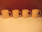 Nice Set of 4 Salmon Peach Color Ceramic Mugs 3 5/8"T x 3 1/8" W