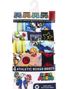 Mario Brothers Athletic Boxer Briefs Underwear, 4-pack, Size L 10-12 - Picture 1 of 3