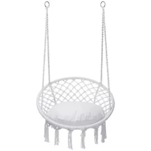 Hammock Hanging Swinging Chair Cotton Rope Swing Chairs 330 Lbs Outdoor Garden - Picture 1 of 9