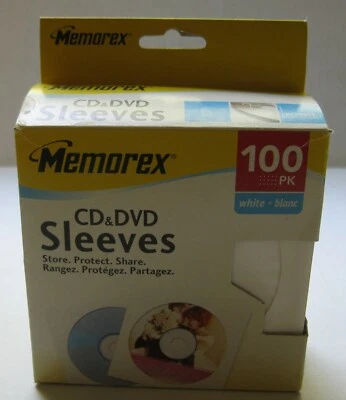 Fundas de CD DVD Memorex papel blanco con ventana transparente y sobres con solapa 81 unidades Foto 1 de 3