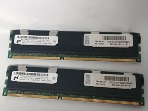 8GB Micron 2x4gb 2Rx4 PC3L-10600R-9-0-JO Registered ECC Memory DDR3 IBM 49Y1412 - Picture 1 of 6