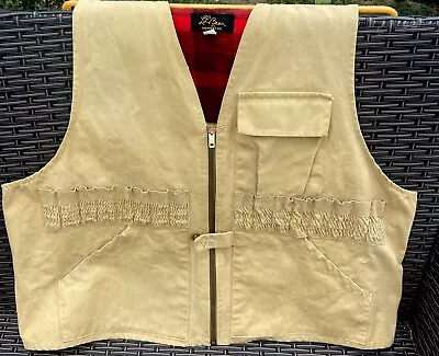 LL Bean Vest Mens Med Beige Photography Hunting Shooting Game Pheasant Vintage - Image 1 of 4
