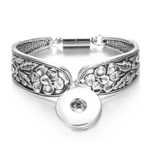 Bracciale a scatto donna gioielli 18 mm bottone adatto bracciale a scatto argento fai da te charms metallo - Foto 1 di 24