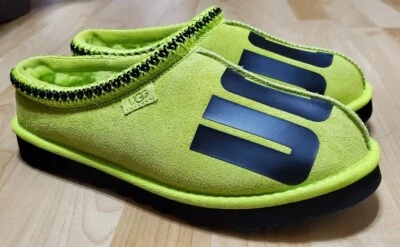 NEW UGG Tasman CHOPD KEY Lime Black Men's Size 10 US Slippers Fur Lined Slip On - Image 1 of 4