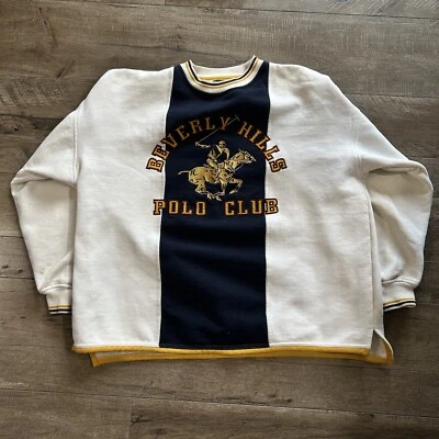 Polo Club Beverly Hills Vintage Años 90 Bloque de Color Cuello Redondo Foto 1 de 4