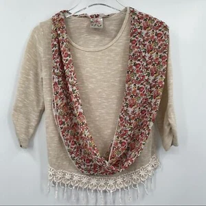 Girls’ Size 14 Sweater with Attached Scarf - Picture 1 of 7