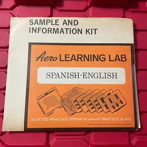 AERO Spanish English Learning Lab Sample And Information Kit Vintage 1972 - Imagen 1 de 5