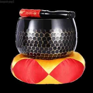 Buddha Sound Bowl Black Brass Celebration Bowl Buddhist Singing Taoist Supplies - Picture 1 of 11