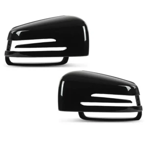 New Glossy Black Mirror Cover Caps Fit For Mercedes Benz W204 W221 W212 C207 C6 - Picture 1 of 8